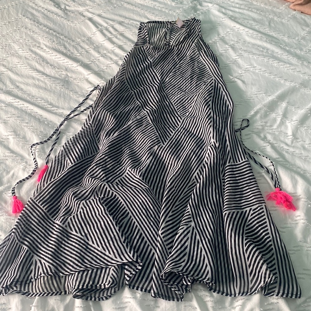 striped swim cover up